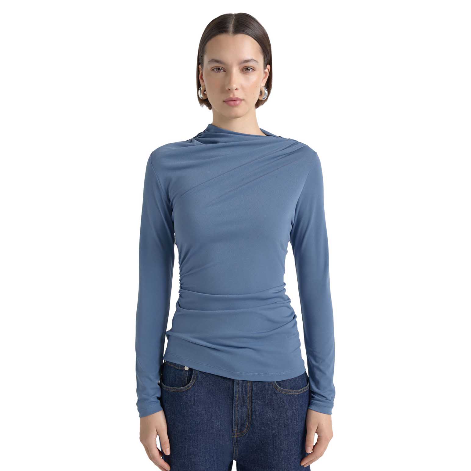 Cue Mesh Gathered Top